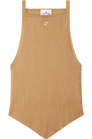 Courrèges Pointy ribbstickat linne