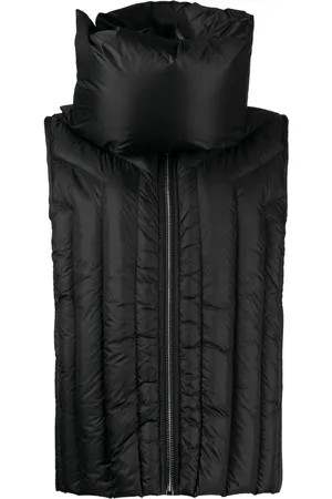 Rick Owens Quiltad väst med trattformad krage