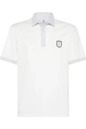 Brunello Cucinelli Pikétröja med logotypmärke