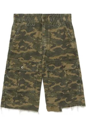 We11 Done Kamouflagemönstrade cargoshorts