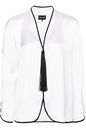 Giorgio Armani Sidenblus med tofsdetalj