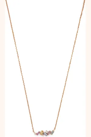 Suzanne Kalan Fireworks halsband i 18K roséguld med diamant och safir