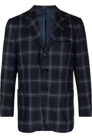 Kiton Skotskrutig enkelknäppt blazer