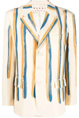 Marni Randig enkelknäppt blazer