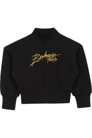 Balmain Kort tröja med broderad logotyp