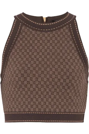 Balmain Stickad topp med monogram