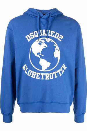 Dsquared2 Globetrotter hoodie med logotyp