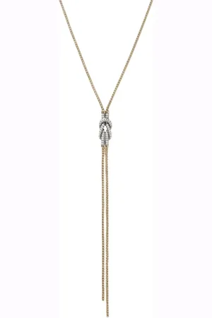 John Hardy Love Knot Y halsband i 14K gult guld med diamant