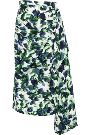 Erdem Blommig draperad midikjol