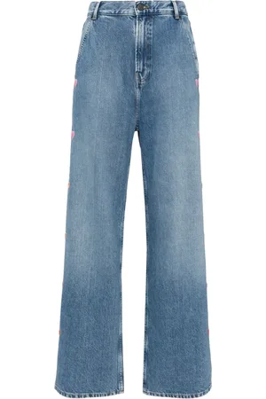 MIRA MIKATI Jeans med hjärtbrodyr