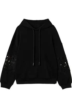 Twin-Set Hoodie med macramé