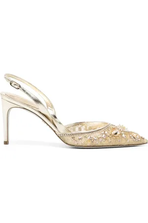 RENE CAOVILLA Läderpumps med strass 80 mm