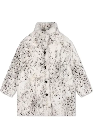 Givenchy Kappa i konstpäls med logotypapplikation