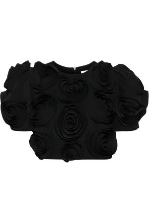 Viktor & Rolf Draperad topp med rosapplikation