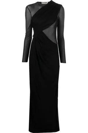 Saint Laurent Draperad aftonklänning med skir panel