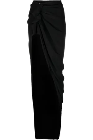 Rick Owens Draperad maxikjol med volangkant