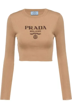 Prada Intarsiastickad kort tröja