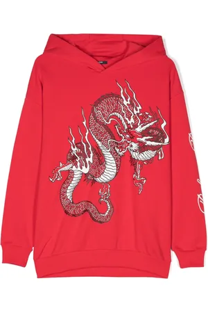 Balmain 3D Dragon hoodie med tryck