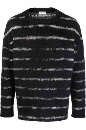 Saint Laurent Randig fluffig tröja