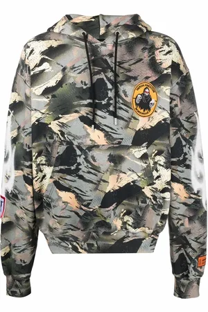 Heron Preston Kamouflagemönstrad hoodie