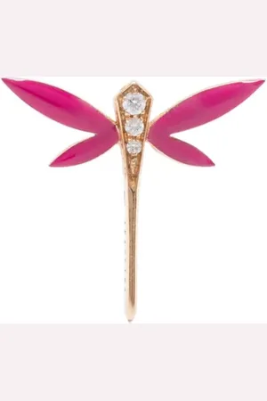 ANAPSARA Dragonfly stiftörhänge i 18K gult guld med diamant