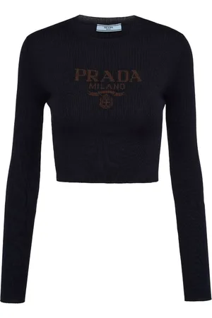Prada Intarsiastickad kort tröja