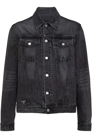 Prada Jeansjacka med triangelformad logotyp