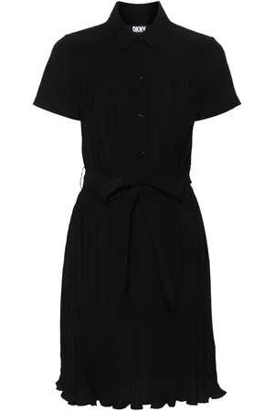 DKNY Plisserad miniklänning med bälte