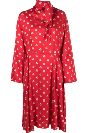 Kenzo Teddy Flower plisserad midiklänning
