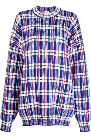 Vetements Rutig tröja i merinoull