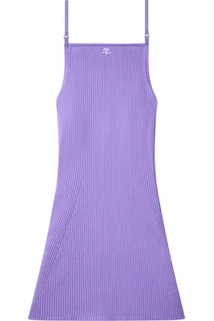 Courrèges Ribbstickad miniklänning