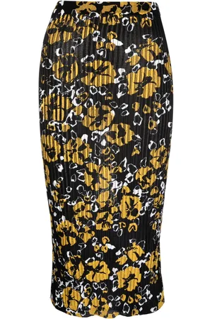 Lanvin Utsvängd ribbstickad midikjol