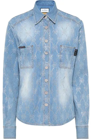 Philipp Plein Jeansskjorta med monogram