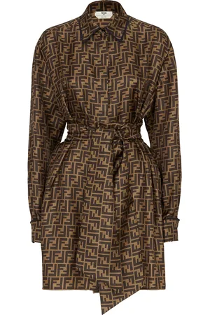 Fendi Logotypmönstrad skjortklänning