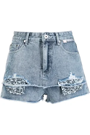 Musium Div. Jeansshorts med slitning