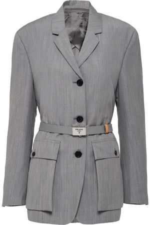 Prada Enkelknäppt blazer med bälte