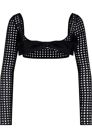 Giambattista Valli Virkad croptop med rosett