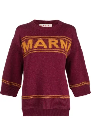 Marni Ulltröja med intarsiastickad logotyp