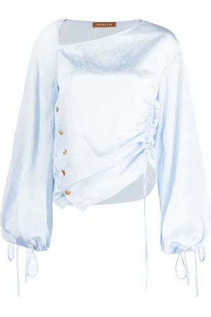 REJINA PYO Långärmad topp med draperad detalj