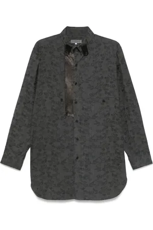 YOHJI YAMAMOTO Blommig skjorta i jacquard