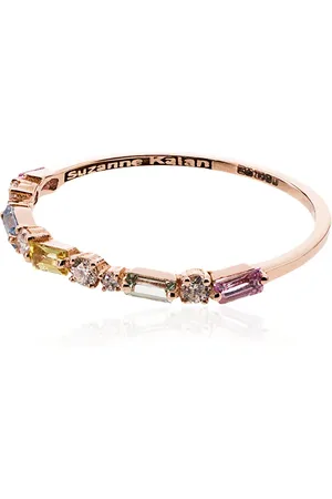 Suzanne Kalan Firework ring i 18K roséguld med diamant och safir
