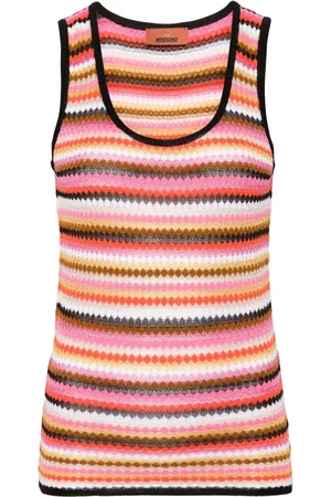 Missoni Randigt ribbstickat linne