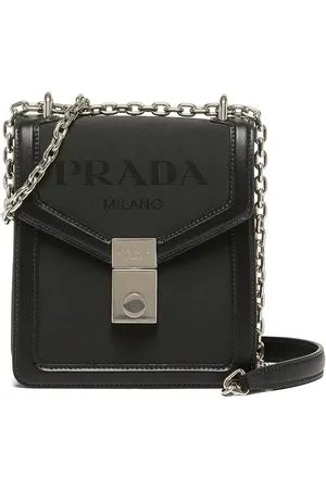 Prada Axelväska i jacquard med logotyp