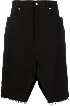 Rick Owens Shorts med sliten fåll