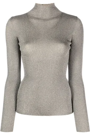 Twin-Set Ribbad tröja med metallic tråd