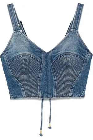 MURMUR Korsettopp i denim