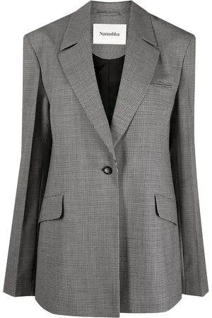 Nanushka Hundtandsmönstrad blazer i oversize