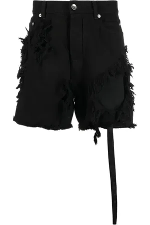 Rick Owens Jeansshorts med fransar