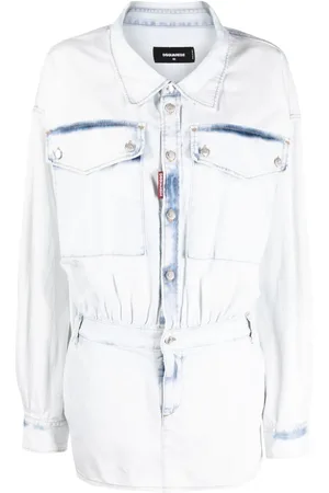 Dsquared2 Lätt tvättad miniklänning i denim