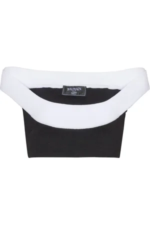 Balmain Ribbstickad croptop